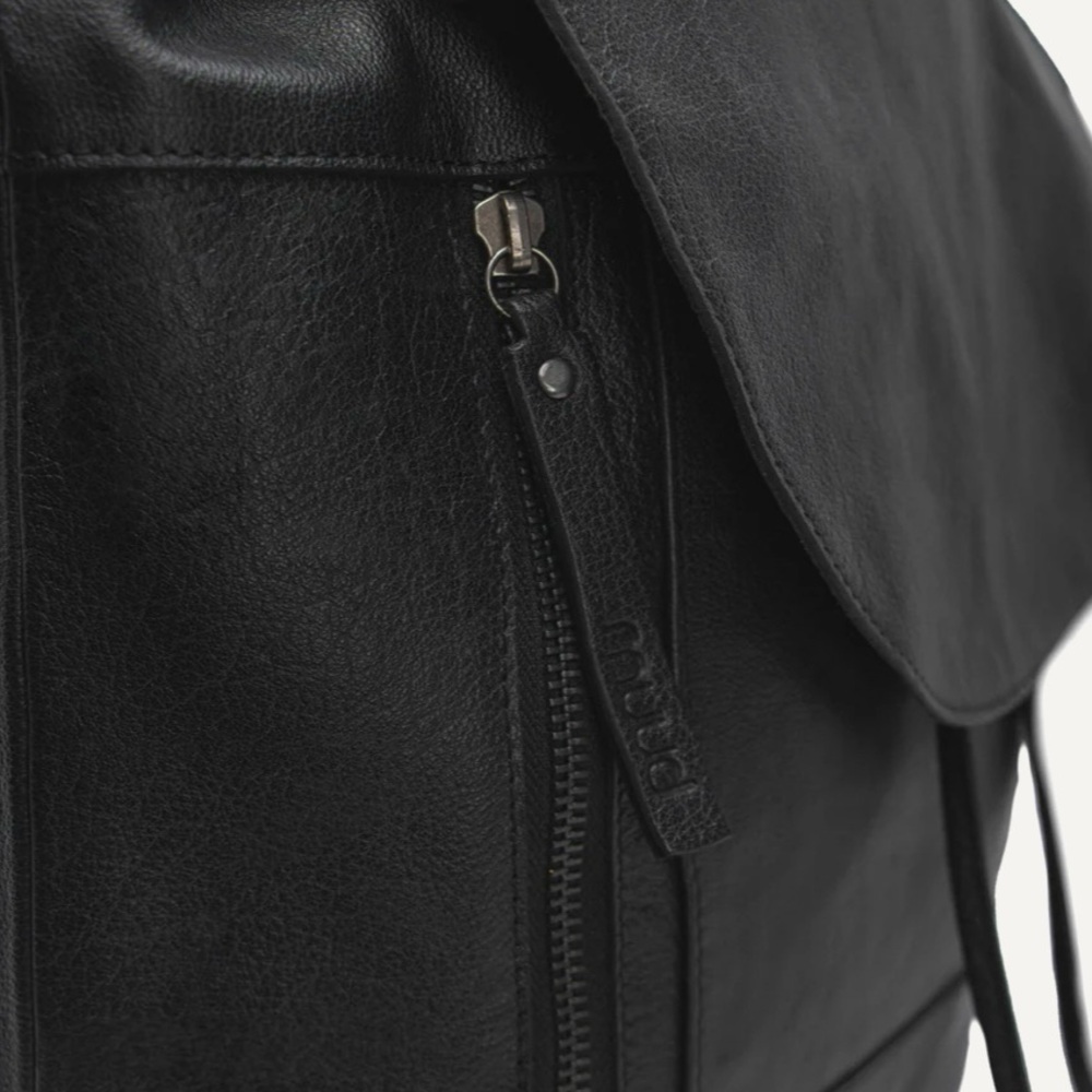 Muud Black Gimo Leather Backpack BNWT - Picture 6 of 13